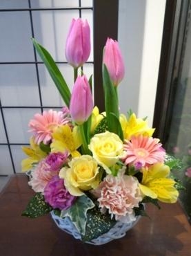 かわいいかわいい！　✿ チューリップのアレンジメント ✿｜「フローラルはなじん」　（愛知県名古屋市中村区の花キューピット加盟店 花屋）のブログ